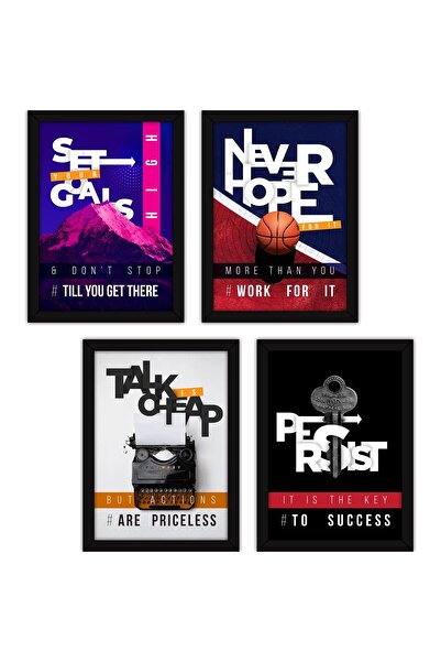 ALAYRA International ملصقات جدارية تحفيزية مؤطرة من ALAYRA مع زجاج (مجموعة من...