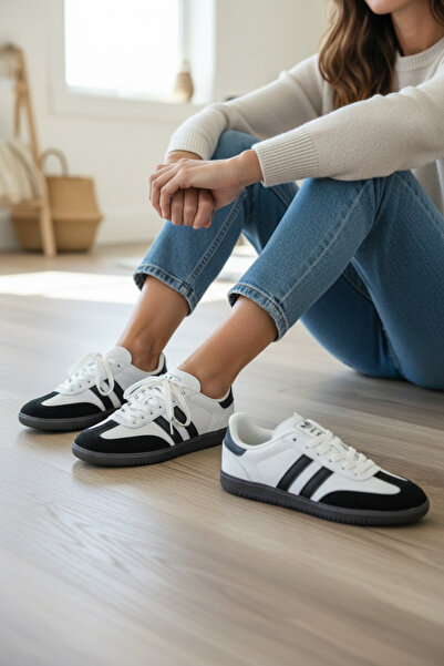 Y&D Shoes Pantofi sport unisex în stil Samba – pantofi retro casual