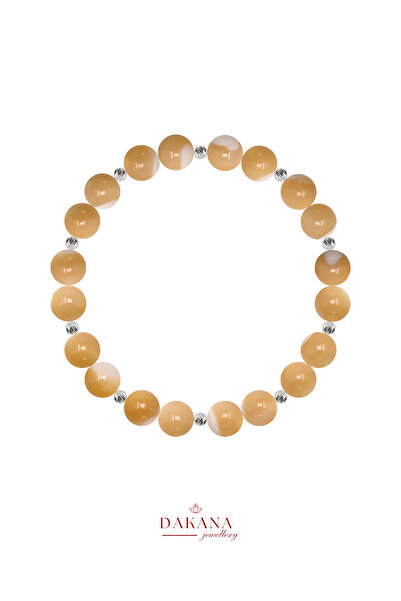 DAKANA JEWELLERY سوار من الحجر الطبيعي المعتمد من حجر اللؤلؤ برج الجوزاء