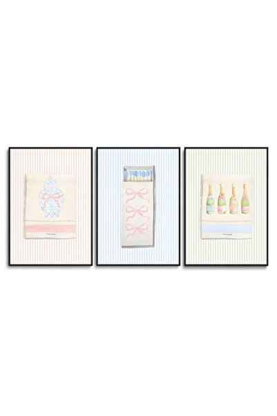 ALAYRA International مجموعة ALAYRA الفنية الجدارية المكونة من 3 قطع (ملصق أني...