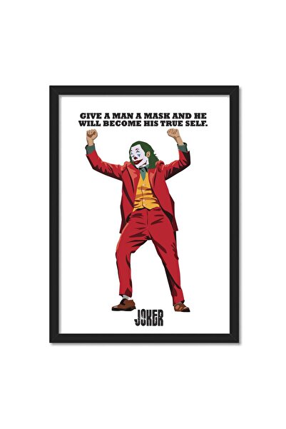 ALAYRA International ملصق فني بسيط مؤطر لشخصية الجوكر من تصميم ألايرا، مناسب ...