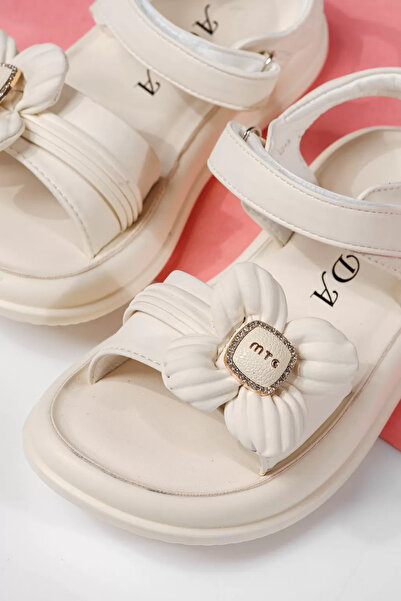 Zaira Sandale fete albe din piele ecologica Marie2 #22199 - 31