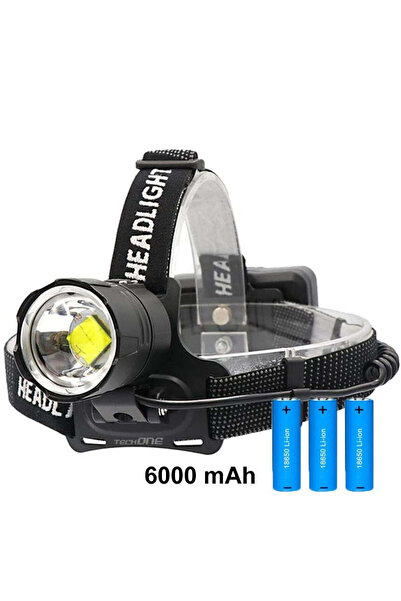 Techone Lanterna Cap LED GD-HL171+, Aluminiu, Sursa 1 x LED Ultra-Bright, Zoom, Profesionala, Negru