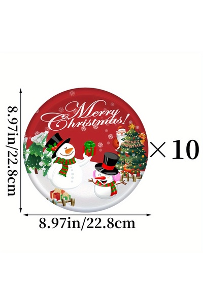 choice2 9-inch plate Christmas Party Tableware Set Snowman Themed Paper Plate...