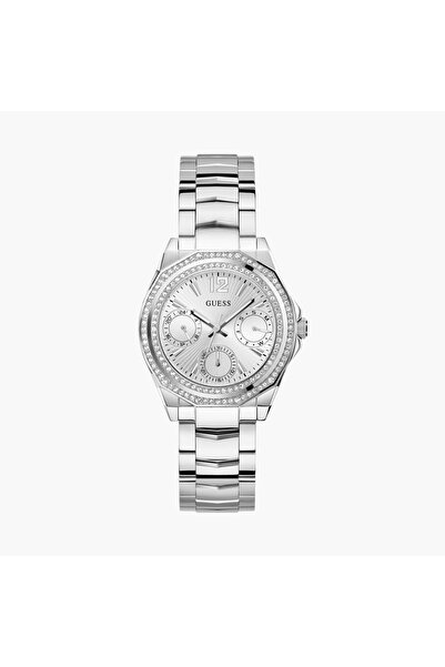 Guess Women's 36 MM Silver Chronograph Stainless Steel Watch GW0685L1