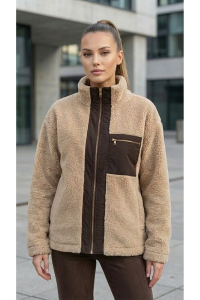 Grenj Fashion Mink Plush Knitted Sports Jacket