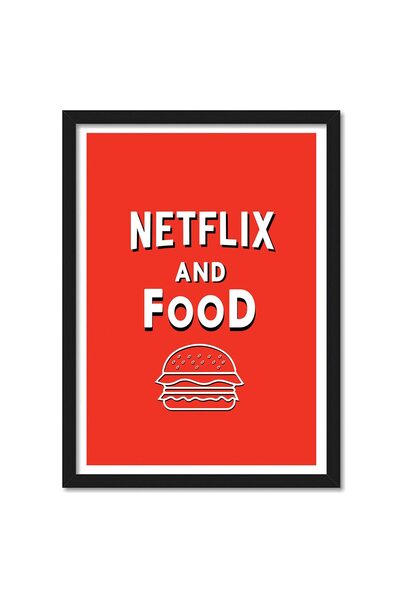 ALAYRA International ALAYRA - ملصق طعام من نتفليكس مؤطر من الزجاج الأكريليكي للغرف والمكاتب (10 بوصة × 13 بوصة، متعدد الألوان)