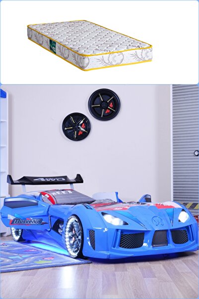 Setay Arabalı Yatak, Audi Rüzgarlıklı Full Ledli Arabalı Yatak - Mavi 1 Adet ...