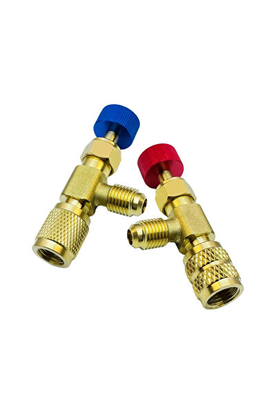 OEM Set 2 robineti cu supapă de încărcare freon R12/R410A – 1/4” la 1/4” & 5/16”