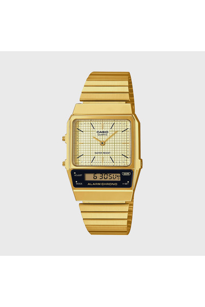 Casio Men's Gold Analog-Digital Stainless Steel Strap Watch - AQ-800EG-9ADF