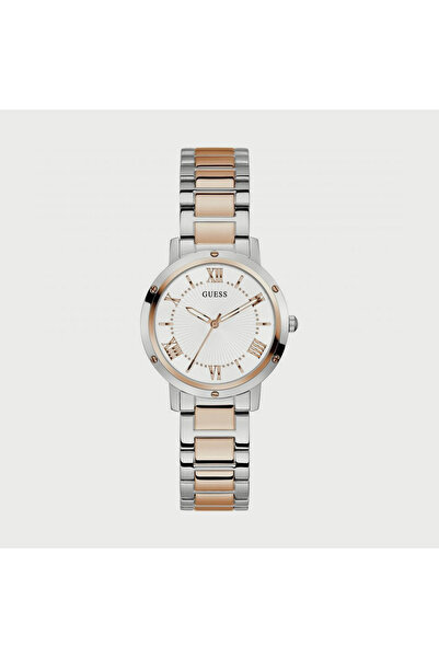 Guess Silver & Rose Gold Analog Stainless Steel Strap Watch - GW0404L3