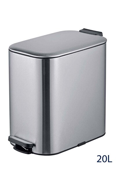 genernic سلة مهملات مطبخية بسعة 20 لترًا تعمل بالدواسة، مزودة بغطاء إغلاق ناع...