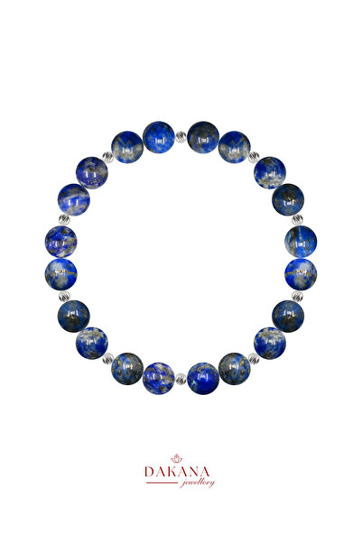 DAKANA JEWELLERY Sertifikalı Lapis Lazuli Taşı Terazi Burcu Doğal Taş Bileklik