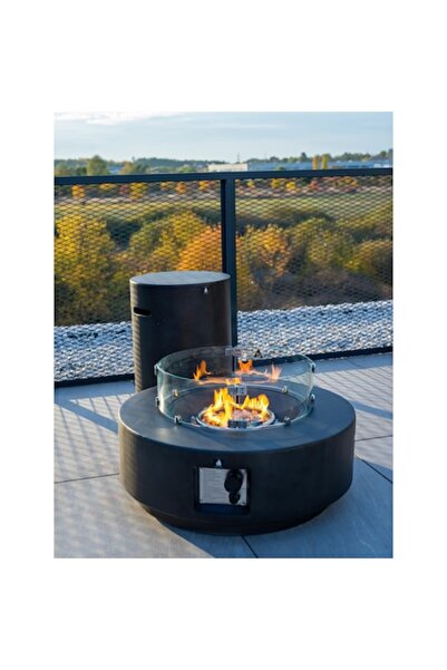 Eom Outdoor concrete table, fine textured, gray, 83.5 x 37 cm