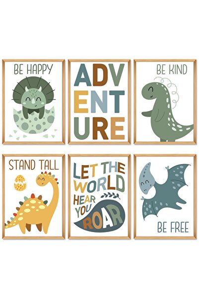 ALAYRA International لوحة جدارية مطبوعة على قماش ديناصور من ALAYRA مقاس A4، صورة ملصق ورق جدران ديناصور الغابة للأطفال الرضع والأولاد