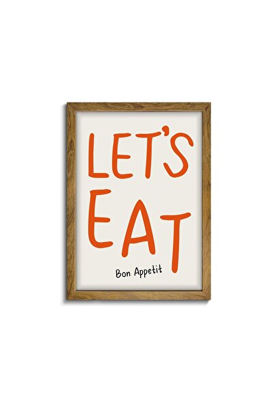 ALAYRA International مطبوعات ALAYRA "هيا نأكل" - لوحة جدارية مؤطرة للمطبخ، مط...