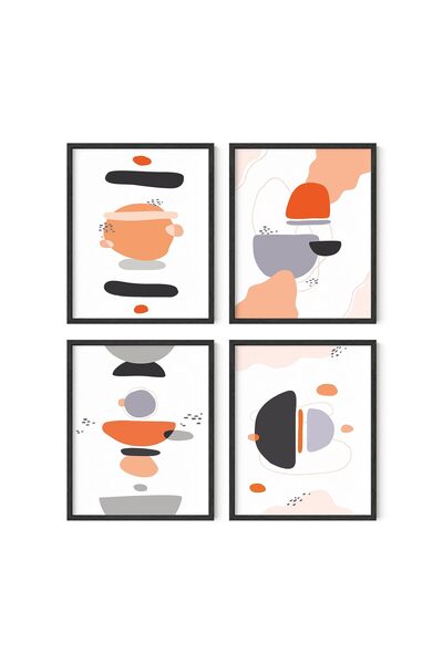 ALAYRA International مجموعة ملصقات فنية تجريدية بسيطة من ALAYRA، تتكون من 4 م...