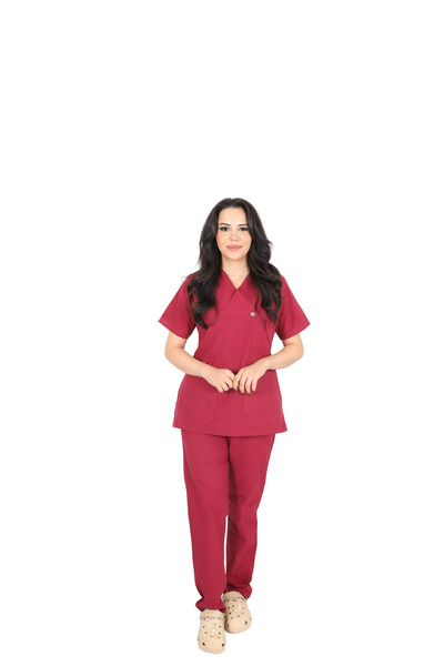 ufukscrubs طقم ملابس طبية موحدة للجنسين D/114 من قماش التيري كوتون للطلاب وال...