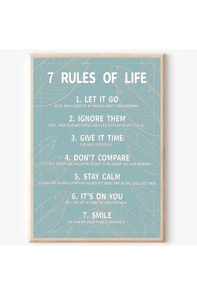 ALAYRA International ملصق أليرا الأزرق الملهم الذي يتضمن 7 قواعد للحياة، صور ...