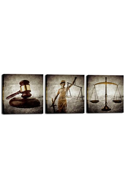 ALAYRA International ألايرا - لوحة جدارية قانونية مطبوعة على قماش، ميزان مكتب...