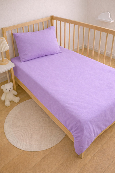 İQON ملاءة سرير أطفال مطاطية من القطن الممشط (قطعة واحدة) Li1a