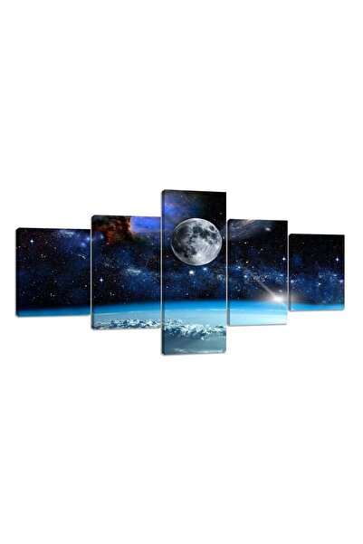 ALAYRA International لوحة جدارية من خمس قطع من قماش ألايرا، تصور الفضاء الخار...