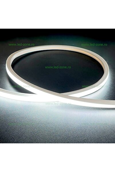 LEDZONE LED Neon Flex Slim 220V 10x10mm, White, 50m, IP65, cut every 10 cm