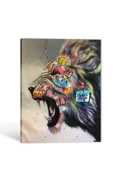 ALAYRA International لوحة جدارية على شكل أسد من ALAYRA - لوحة جدارية قماشية ع...