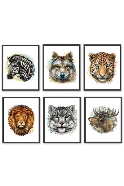 ALAYRA International مجموعة ملصقات جدارية للحيوانات البرية من ALAYRA، تتضمن 6...