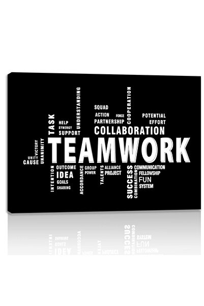 ALAYRA International ALAYRA Teamwork Canvas Wall Art - Large Framed Motivatio...