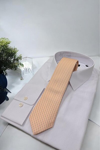 Sarar Cravată texturată din microfibră de 7 cm, culoare somon, KR-52