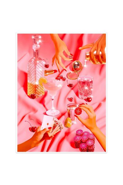 ALAYRA International ALAYRA Trendy Canvas Wall Art Prints Pink Wall Decor Pos...