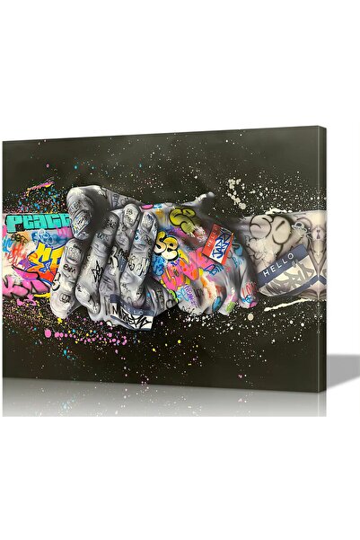 ALAYRA International ALAYRA Graffiti Poster Handshake Colorful Wall Art Art C...