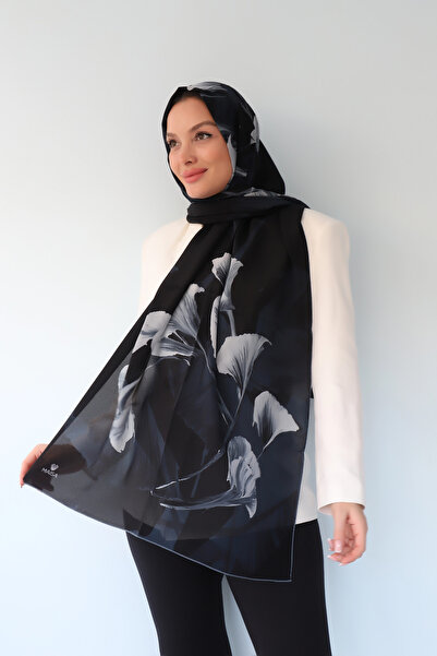 Maisa Efza Crepe Silk Shawl 70X190 cm - Dark Blue