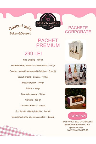 Ahava Cakes Cadouri dulci artizanale - Pachet PREMIUM