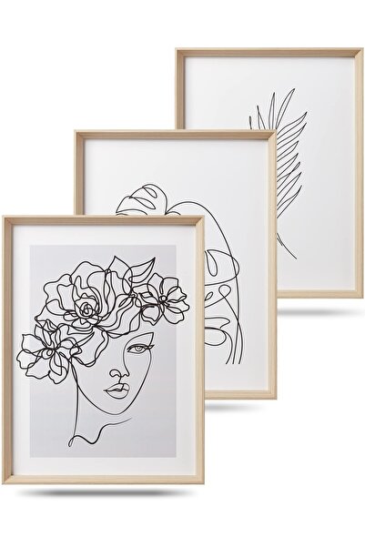 ALAYRA International ALAYRA Framed Line Art Decor Prints,16x12in Wood Prints ...