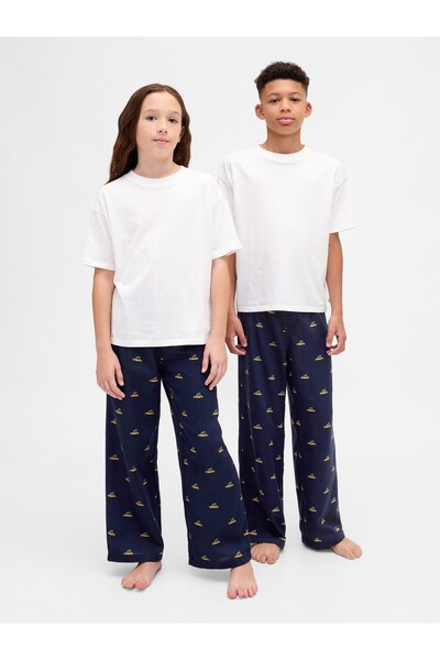 GAP Erkek Çocuk Lacivert Recycled Flannel Pijama Altı