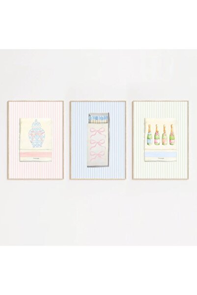 ALAYRA International مجموعة لوحات جدارية عصرية من ALAYRA، مكونة من 3 قطع، بتص...