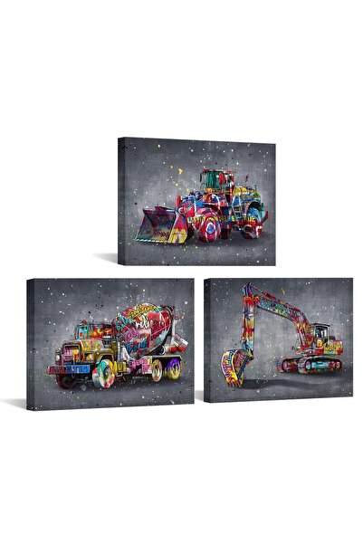 ALAYRA International لوحة جدارية قماشية على شكل شاحنة من ALAYRA، ديكور غرفة ا...