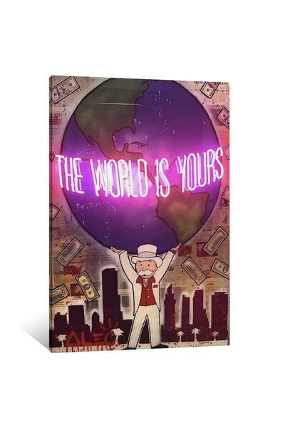 ALAYRA International ألايرا - العالم ملكك - ملصق فني مطبوع على قماش وصورة جدا...