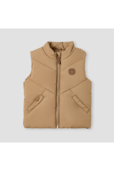 Juniors Tiger Applique Gilet with Zip Closure and Pockets