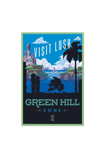 ALAYRA International ملصق ألايرا سونيك القنفذ - زيارة لوش جرين هيل - لوحة فني...