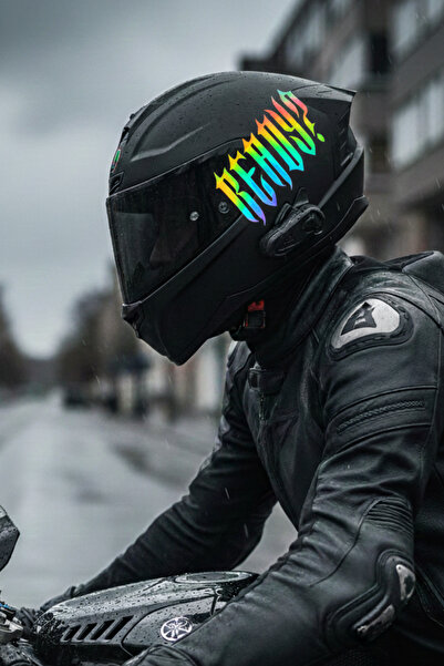 Banxtre ملصق جاهز بخط غوتي لخوذة الدراجات النارية (قطعة واحدة)