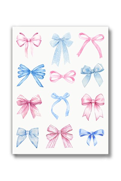 ALAYRA International ALAYRA Pink and Blue Coquette Wall Art (UNFRAMED 12 x 16...