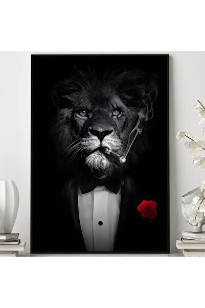 ALAYRA International ALAYRA Black and White Animal Pictures Lion Portrait Can...