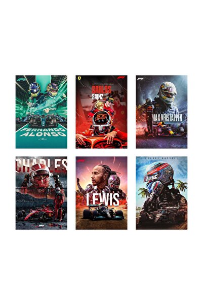 ALAYRA International مجموعة من 6 ملصقات جدارية من ورق ALAYRA - ملصقات فورمولا...