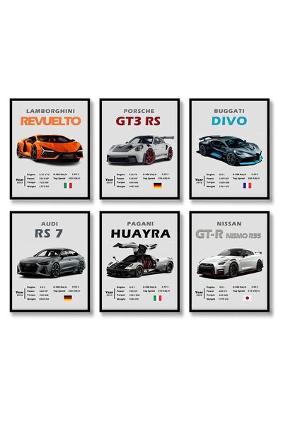 ALAYRA International مجموعة لوحات جدارية فنية من ALAYRA للسيارات، 6 قطع، ملصق...