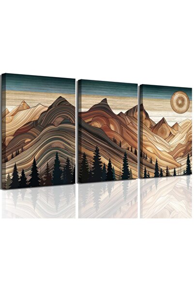 ALAYRA International مجموعة ألايرا الفنية الجدارية المكونة من 3 قطع، مؤطرة، ت...