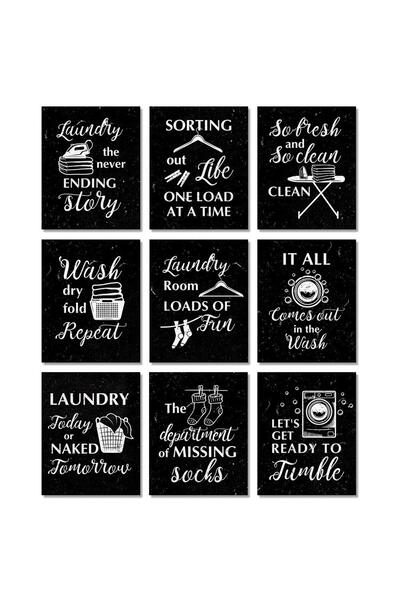 ALAYRA International لوحة قماشية تحمل عبارة "قواعد الغسيل المضحكة" من ALAYRA،...