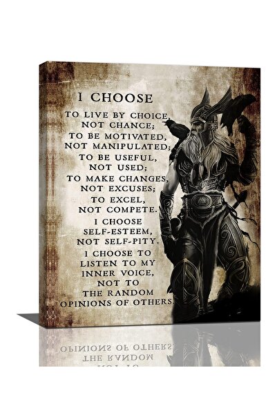 ALAYRA International لوحة جدارية لمحارب فايكنغ من ألايرا، صورة لساموراي فايكنغ، ديكور جداري، أختار أن أعيش باختياري